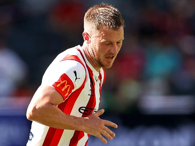 SYDNEY, AUSTRALIA - JANUARY 15: Scott Jamieson of Melbourne City controls the ball during the round 12 A-League Men's match between Western Sydney Wanderers and Melbourne City at CommBank Stadium, on January 15, 2023, in Sydney, Australia. (Photo by Brendon Thorne/Getty Images)