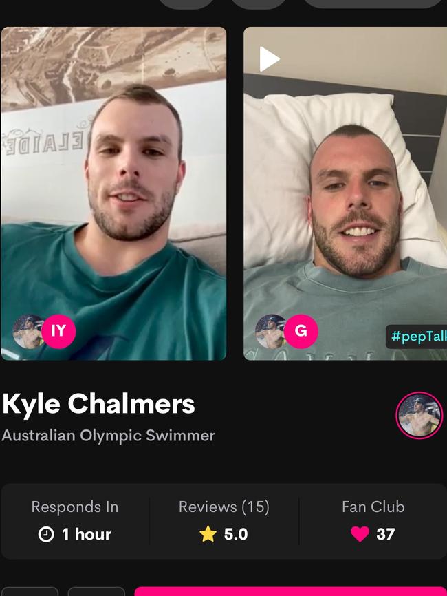 Olympic swimmer Kyle Chalmers charging $30 for video calls on Cameo.