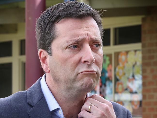 Matthew Guy says he didn’t know who the ‘heavies’ were. Picture: David Caird