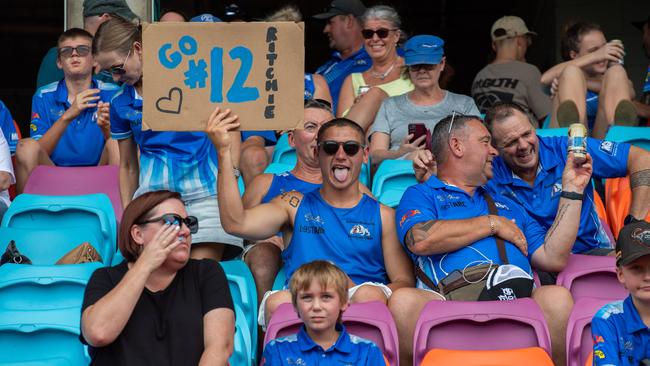 Fans shot in the 2023-24 NTFL Women's Grand Final between PINT and St Mary's. Picture: Pema Tamang Pakhrin