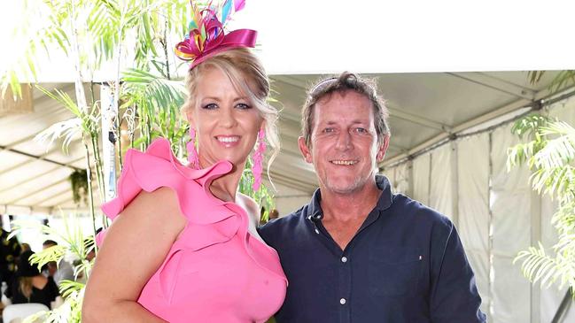 Megan Jamieson and Glenn Finlay at Ladies Oaks Day, Caloundra. Picture: Patrick Woods.