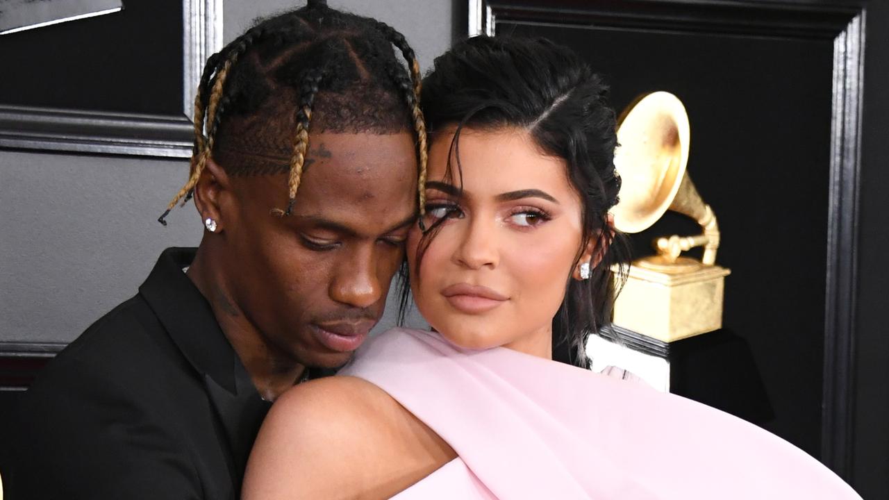 Travis Scott and Kylie Jenner at the GRAMMY Awards. Picture: Jon Kopaloff/Getty Images 