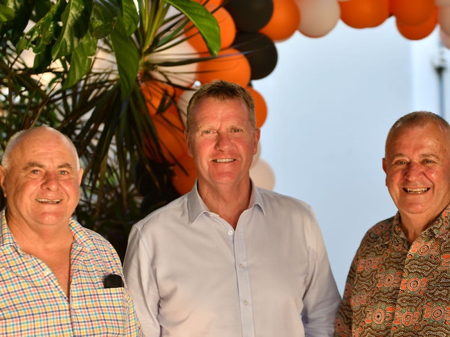 Founding members of Territory Proud: Doug Phillips, Minister Paul Kirby and original chair Geoff Goodrich. Pic: Oliver Thompson. Darwin Photographer Services Thompson Photography.