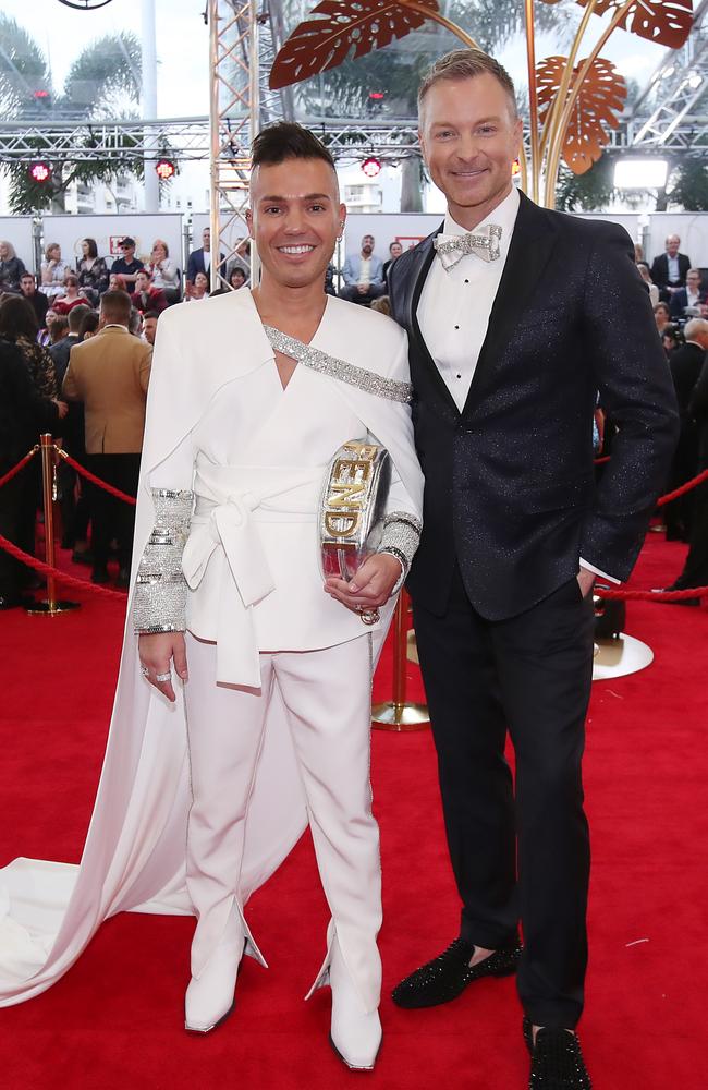 Anthony Callea and Tim Campbell attend the 62nd TV Week Logie Awards. Picture: Getty