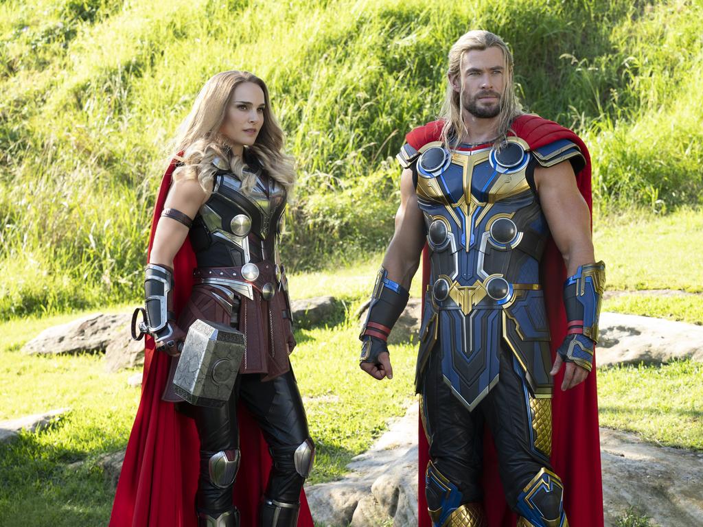 Natalie Portman and Chris Hemsworth as Thor: Love and Thunder. Picture: Jasin Boland