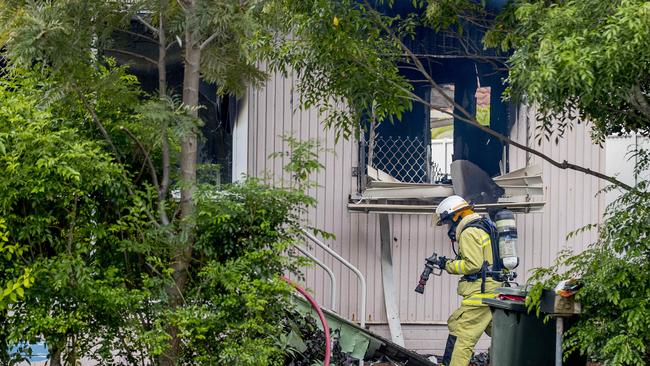 The fire appeared to have destroyed much of the home’s interior. Picture: Jerad Williams