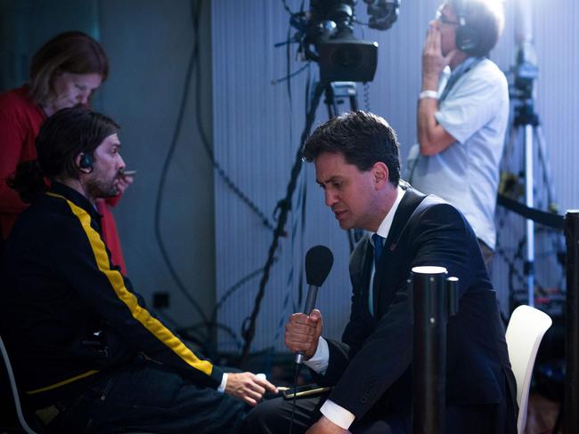 Former Labour leader Ed Miliband looks shellshocked.