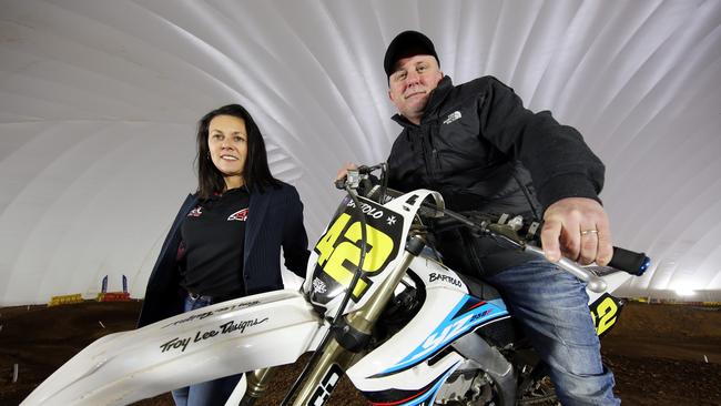 (l to r) Barbara and Matt Bartolo owners of Sydney Indoor MX Dome. Picture: John Fotiadis