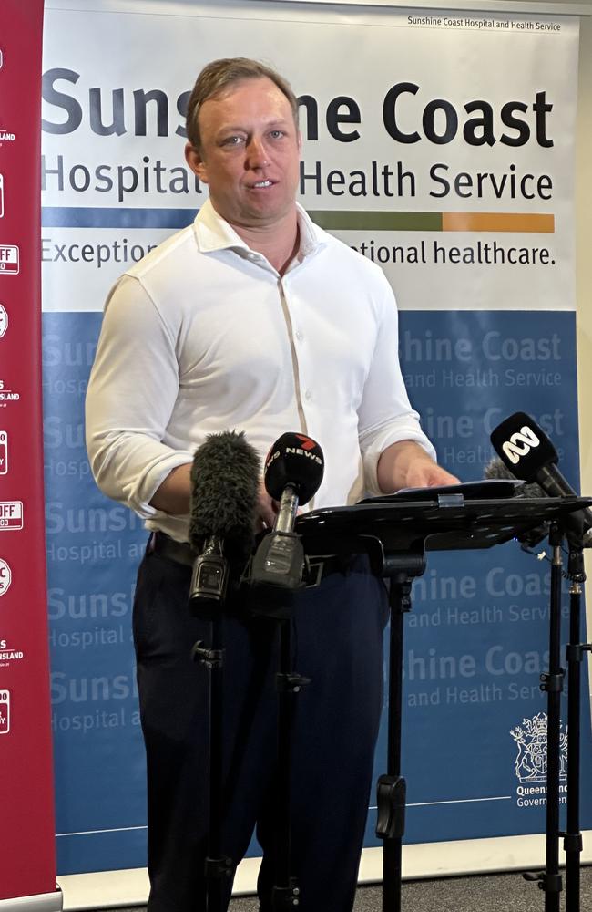 Premier Steve Miles speaking at the Nambour Hospital.