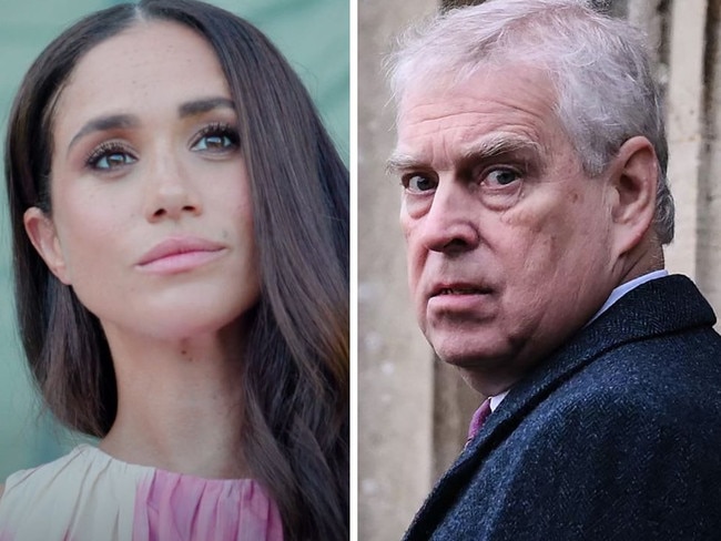 Meghan Markle and Prince Andrew. Picture: Supplied