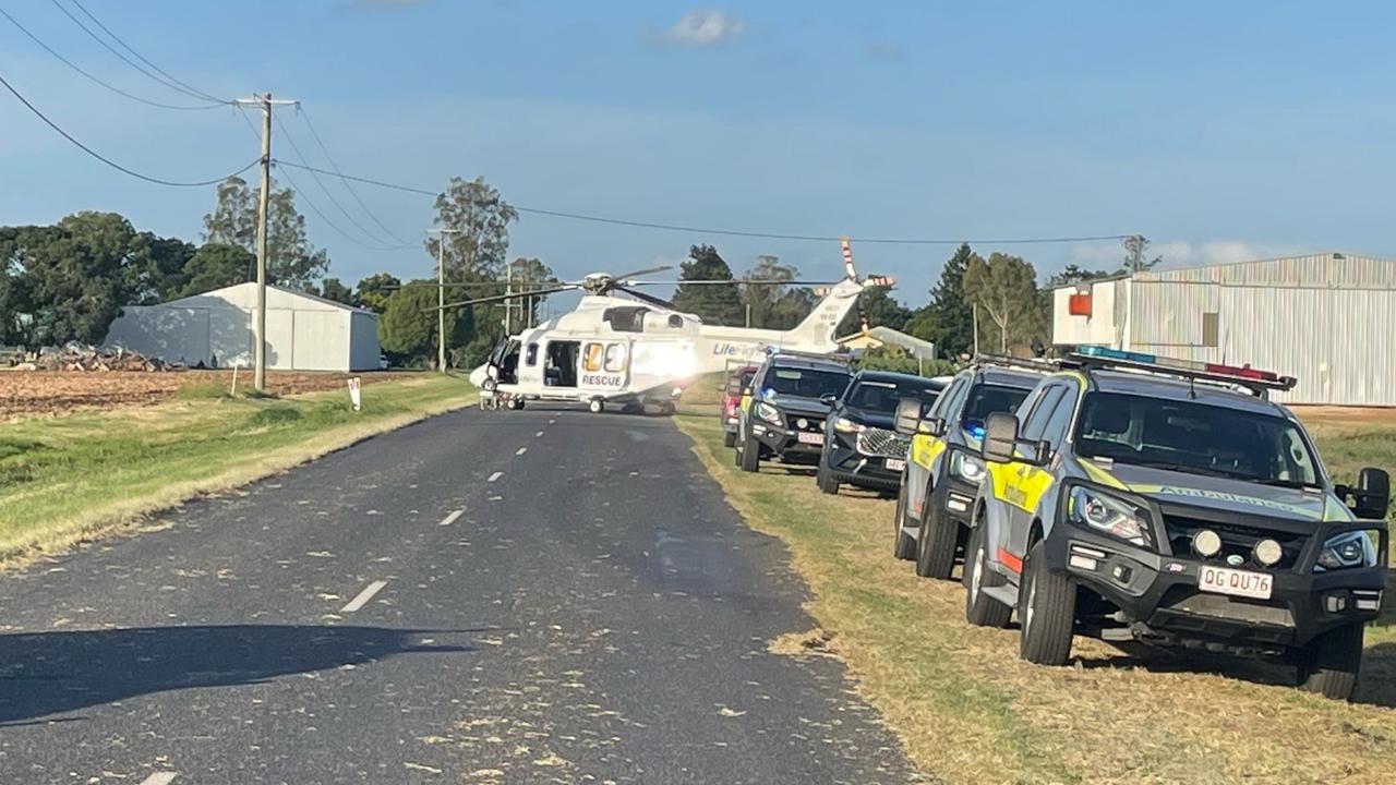 Teen fractures leg after crashing into harvester