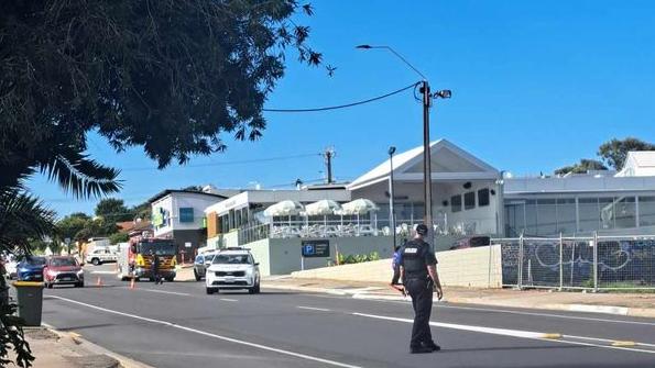 Police surround the Christies Beach Hotel. Picture: Supplied