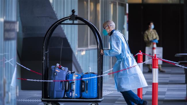 Hotel quarantine can’t be expanded without ADF support, the police minister said. Picture: Wayne Taylor/NCA NewsWire.