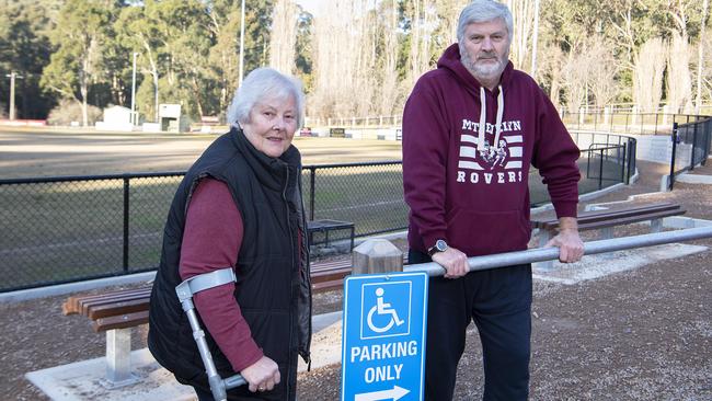 Chris and Wendy Thiele are fighting for all sports grounds in Yarra Ranges to have disabled parking. Picture: Ellen Smith