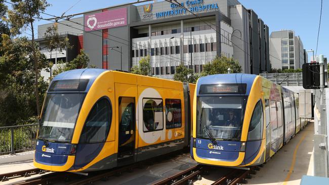 Light rail will continue to be key in getting passengers in and out of commercial centres on the Gold Coast and eventually, the Sunshine Coast. Picture: Glenn Hampson