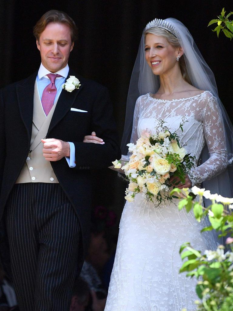 Thomas Kingston and Lady Gabriella on their wedding day at St George’s Chapel in Windsor Castle on May 18, 2019. Picture: Victoria Jones/AFP