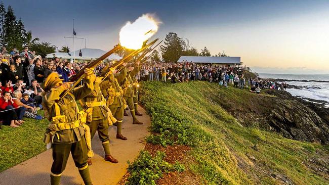 Emu Park's 2017 Anzac Day Dawn Service attracted thousands to the memorial precinct. Picture: Glenn Adamus