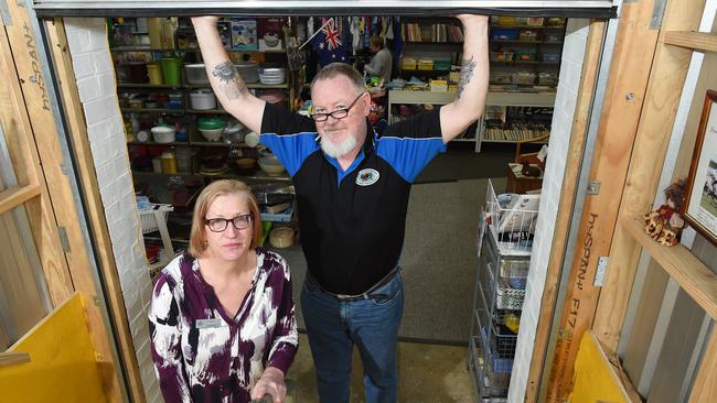 Aussie Veterans Op-Shop manager Fiona Quinn and husband Mick Quinn will move their shop into Boronia Mall. Picture: Steve Tanner