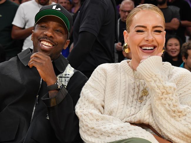 LOS ANGELES, CALIFORNIA - NOVEMBER 22: Rich Paul and Adele attend a basketball game between the Los Angeles Lakers and the Dallas Mavericks at Crypto.com Arena on November 22, 2023 in Los Angeles, California. NOTE TO USER: User expressly acknowledges and agrees that, by downloading and or using this photograph, User is consenting to the terms and conditions of the Getty Images License Agreement. (Photo by Allen Berezovsky/Getty Images)