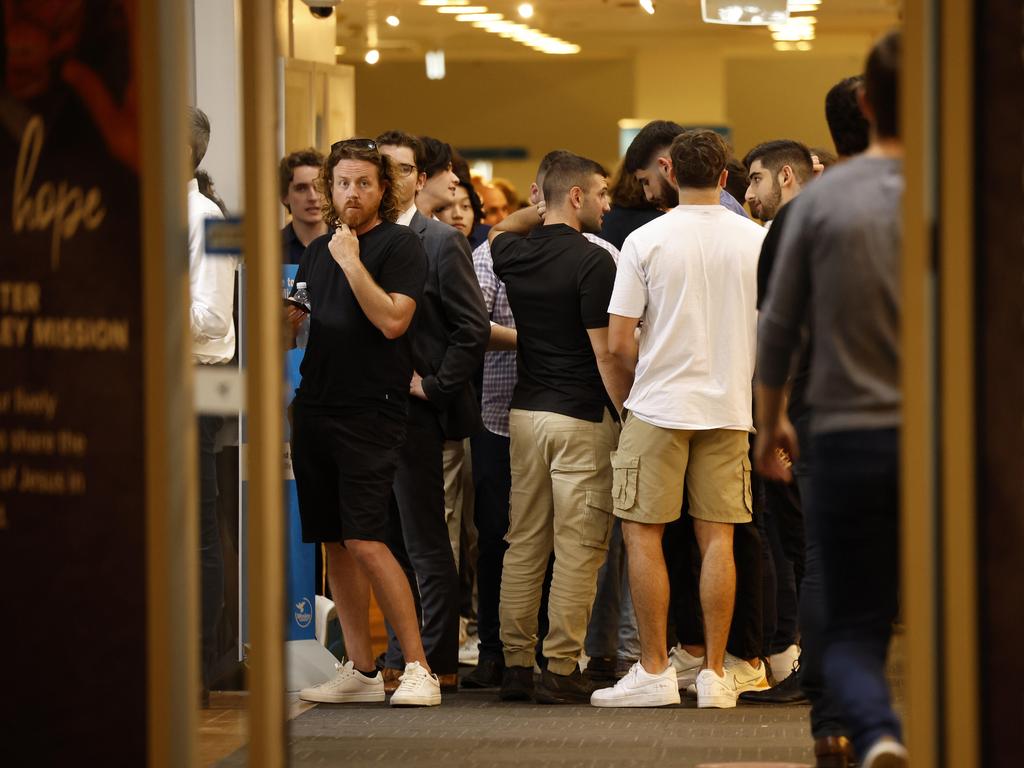 March 27: Members of the Newington Old Boys’ Union (ONU) in their hundreds descended on the Sydney CBD to vote on whether or not to oust their current leadership over their support for coeducation at the 160-year-old boys-only school. Picture: Jonathan Ng