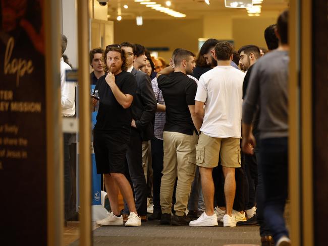 March 27: Members of the Newington Old Boys’ Union (ONU) in their hundreds descended on the Sydney CBD to vote on whether or not to oust their current leadership over their support for coeducation at the 160-year-old boys-only school. Picture: Jonathan Ng