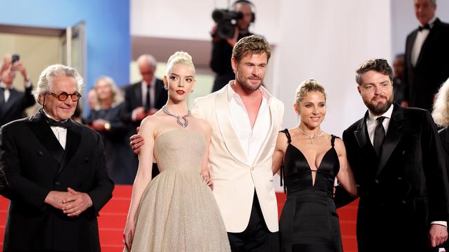 George Miller, Anya Taylor-Joy, Chris Hemsworth, Elsa Pataky and Tom Burke. Picture: Pascal Le Segretain/Getty Images