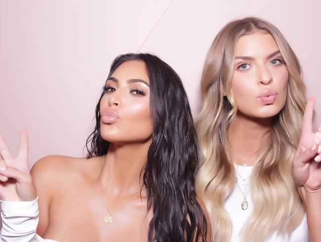 Pouty pose. Kim Kardashian and Sydney-based blogger Elle Ferguson. Picture: elle_ferguson/Instagram