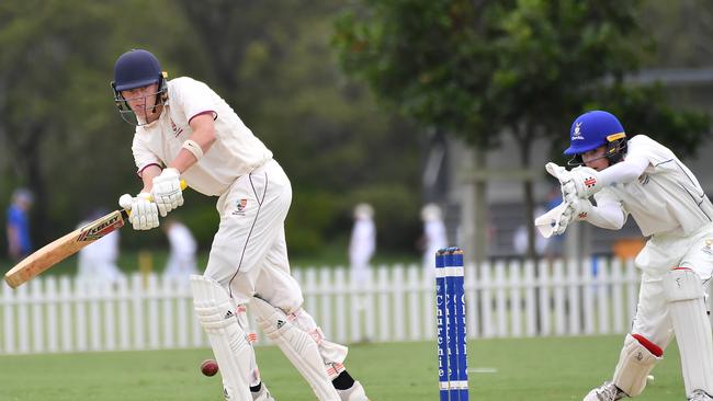 First XI cricket between Churchie and Ipswich Grammar School. Saturday February 5, 2022. Picture, John Gass.