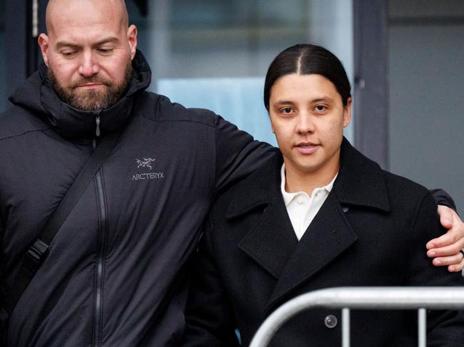 ** FEES APPLY - ONE TIME USE ONLY - FOR NETWORK USE ONLY ** MUST CREDIT TOLGA AKMEN/EPA-EFE/Shutterstock  Chelsea soccer player Sam Kerr leaves Kingston Crown court in southwest London, Britain, 11 February 2025. Chelsea striker and Australian captain Kerr has been found not guilty of racially aggravated harassment of a London police officer after a late-night taxi dispute in 2023. Chelsea footballer Samantha Kerr has been cleared of racially aggravated harassment, London, United Kingdom - 11 Feb 2025