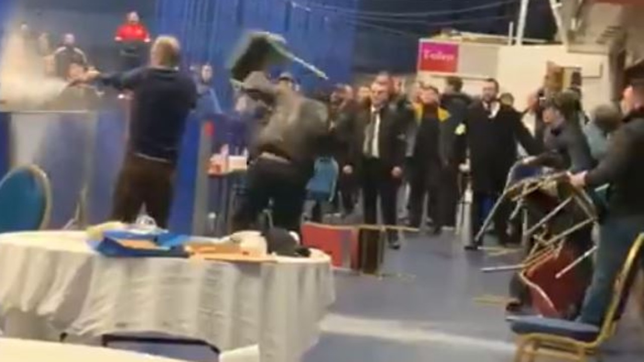 A wild brawl erupted at the England Boxing Youth Championships.