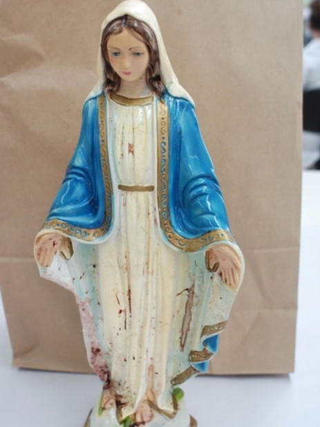 The ceramic statuette of the Virgin Mary was crucial in the case.