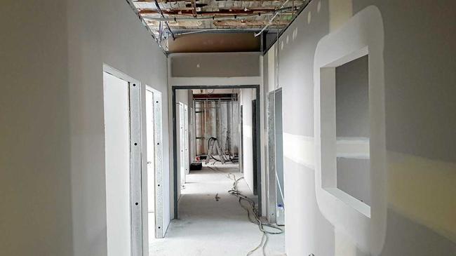 Work progressing on the Maryborough hospital, with the hallways under construction. Picture: Contributed