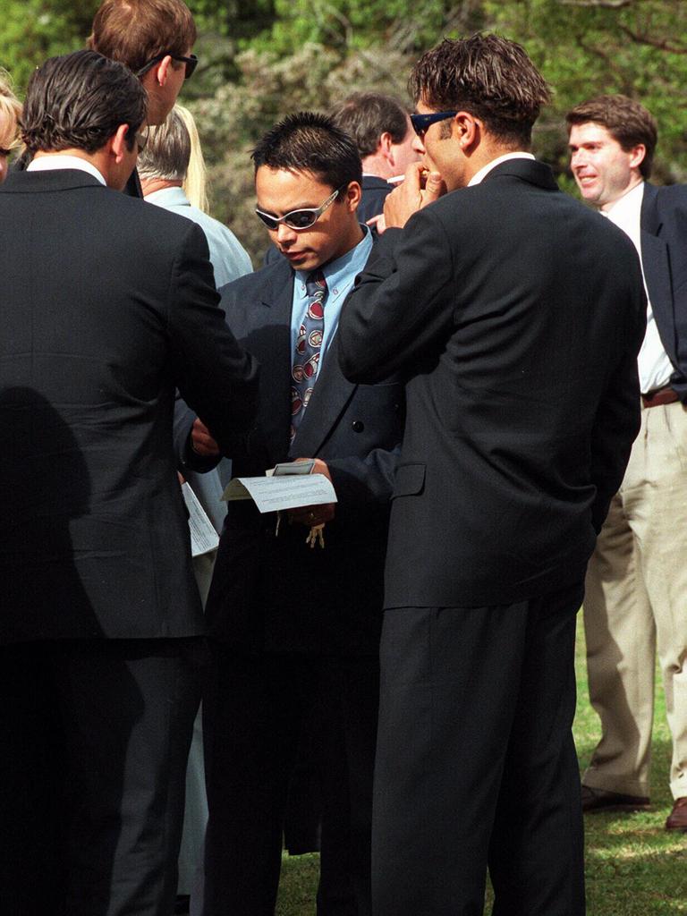 Ibrahim brothers at the funeral of criminal Lennie McPherson held at All Saints Anglican Church, Hunters Hill in 1996.