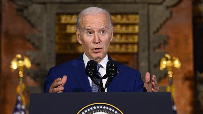 US President Joe Biden holds a press conference on the sidelines of the G20 Summit. Picture: AFP