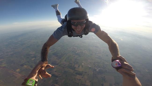 Creek has done more than 50 solo skydiving jumps. Picture: Supplied