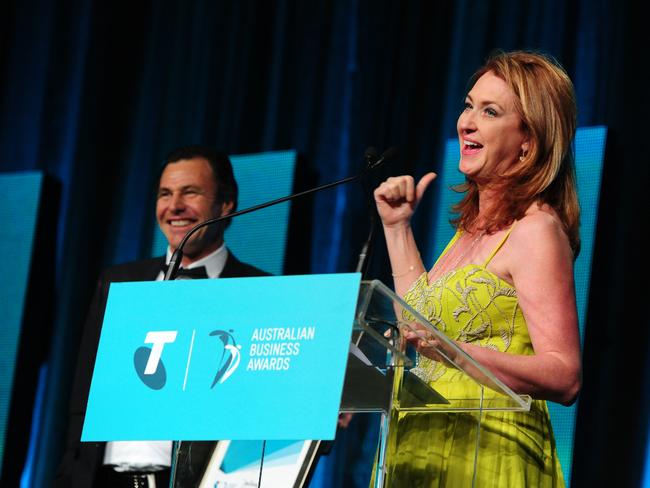 This guy, am I right? Jan and Mike accept their Telstra business award.