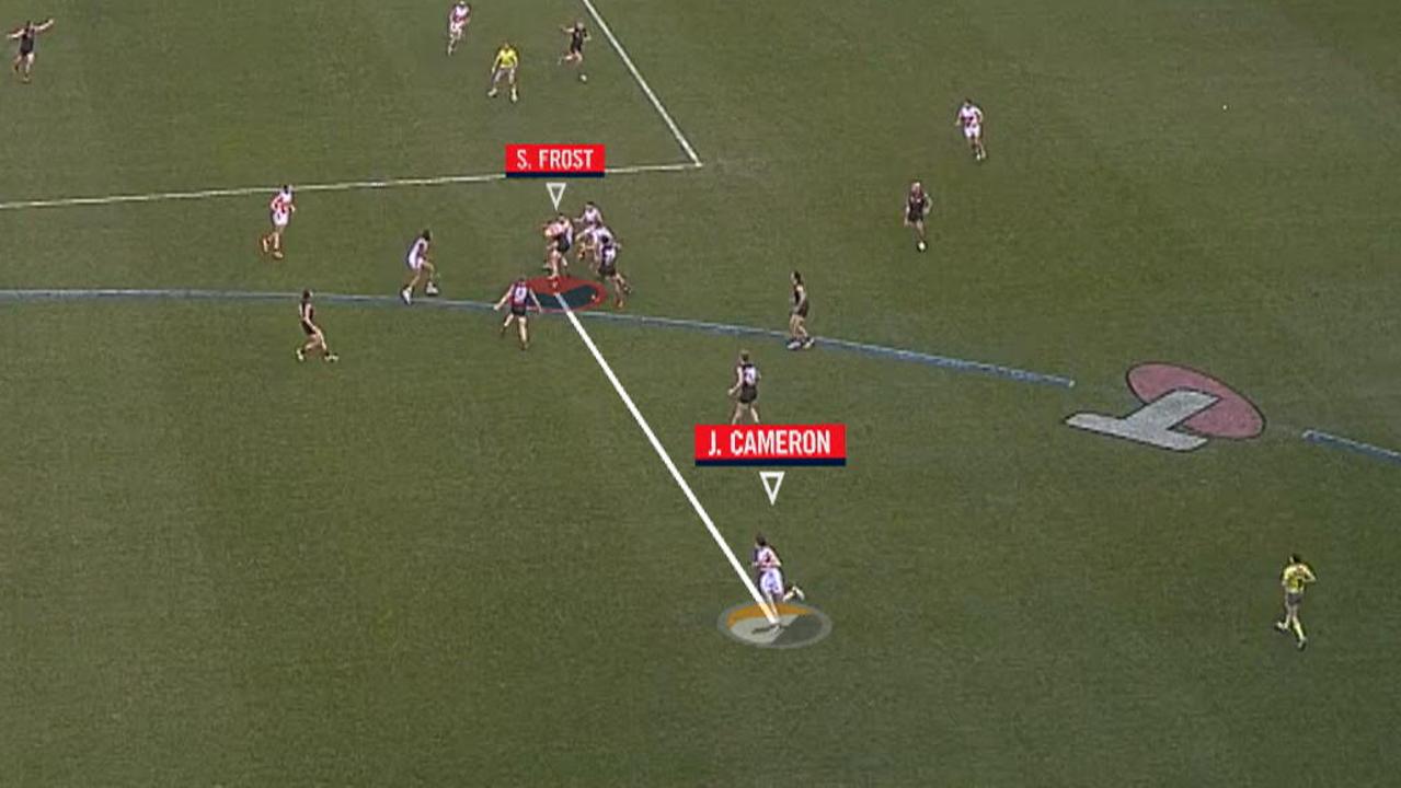 Garry Lyon has exposed star Giant Jeremy Cameron for two passages of play against Melbourne.