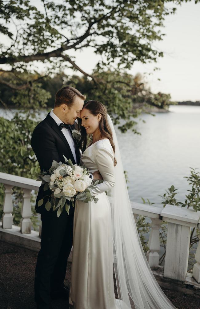 Finnish Prime Minister Sanna Marin at her wedding in Helsinki in August. Picture: Minttu Saarni/Finnish Prime Ministers Office via Getty Images