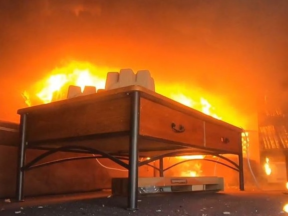 Fire and Rescue NSW released footage demonstrating how quickly a lithium-ion battery fire can take hold. Picture: Supplied/ Fire and Rescue NSW