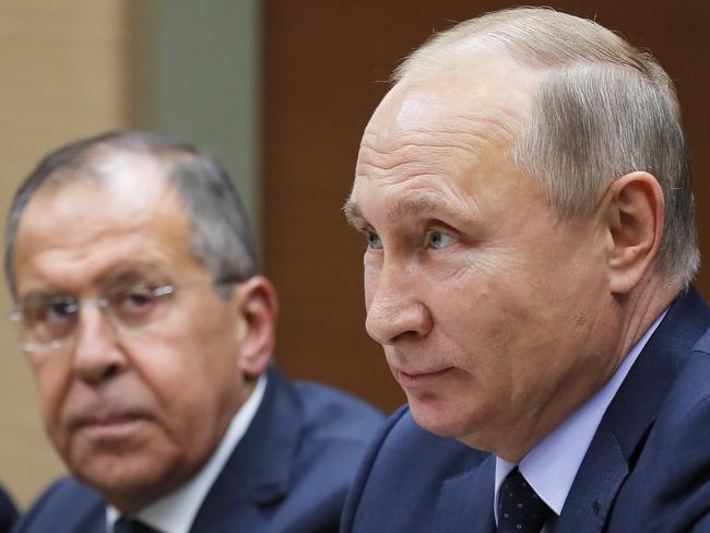 Russian President Vladimir Putin and Russian Foreign Minister Sergey Lavrov. Picture: AP