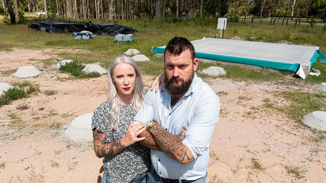 Hervey Bay couple Nikki and Dan Jacobson who are $30,000 out of pocket after the collapse of the Privium Group. Picture: Paul Beutel