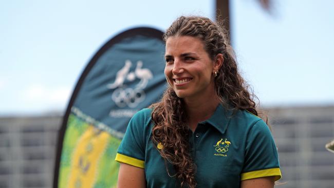 DAILY TELEGRAPH 6TH NOVEMBER 2023 Pictured at Circular Quay in Sydney is Australian Olympic and World Canoe Slalom Champion Jess Fox who was today announced as the second official team member for the Australian Olympic team heading to the Paris 2024 Olympic Games. Picture: Richard Dobson