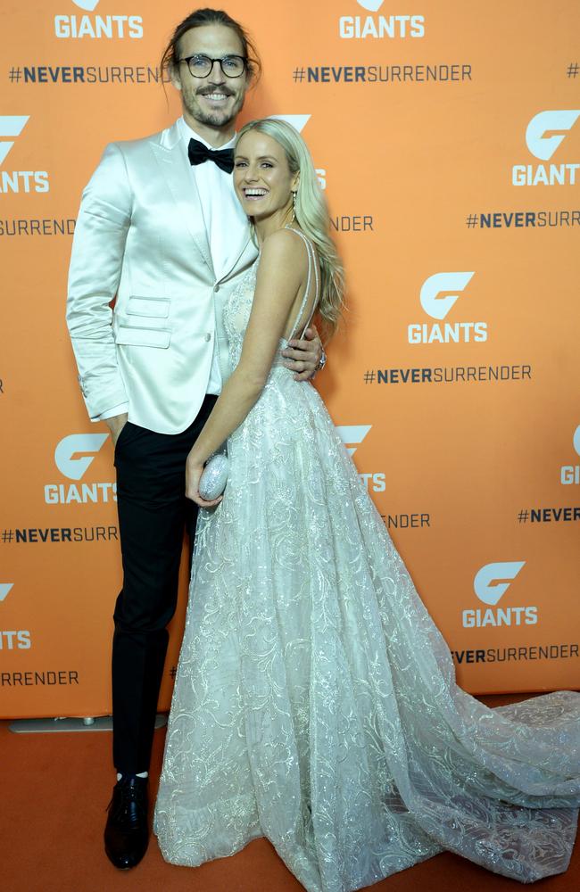 Phil Davis and Greta Kernan at the Giants’ Brownlow event in Sydney. Picture: Jeremy Piper