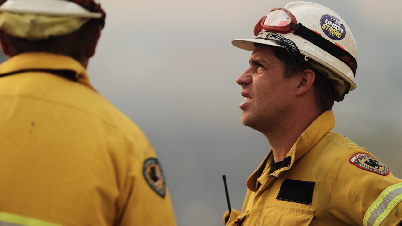 Parks and Wildlife fire crew member Geoffrey Swan at the Pelham bushfire. Picture: LUKE BOWDEN