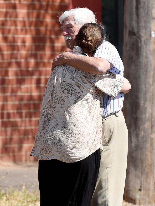 Distraught locals in Wedderburn. Picture: Nicole Garmston