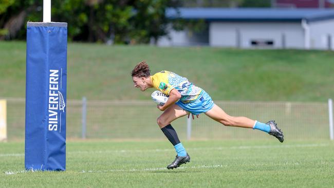 Ryder Nelson crossing for a try. Picture: DC Sports Photography