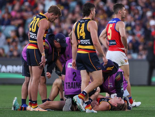 Luke Nankervis had already been subbed on when Worrell was injured. Picture: James Elsby/AFL Photos