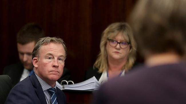 Premier Will Hodgman listens to a question from Greens leader Cassy O'Connor in the House of Assembly. Picture: SAM ROSEWARNE