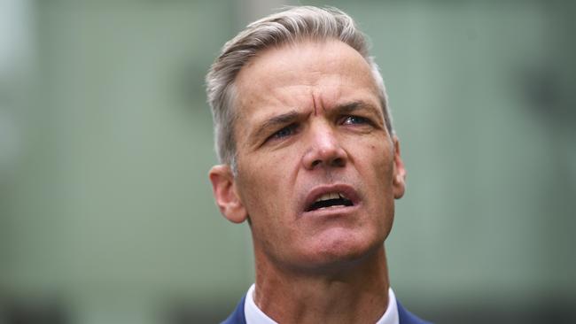 Former chief executive of the National Farmers' Federation Tony Mahar speaks to the media during a press conference at Parliament House in Canberra, Tuesday, May 8, 2018. (AAP Image/Lukas Coch) NO ARCHIVING