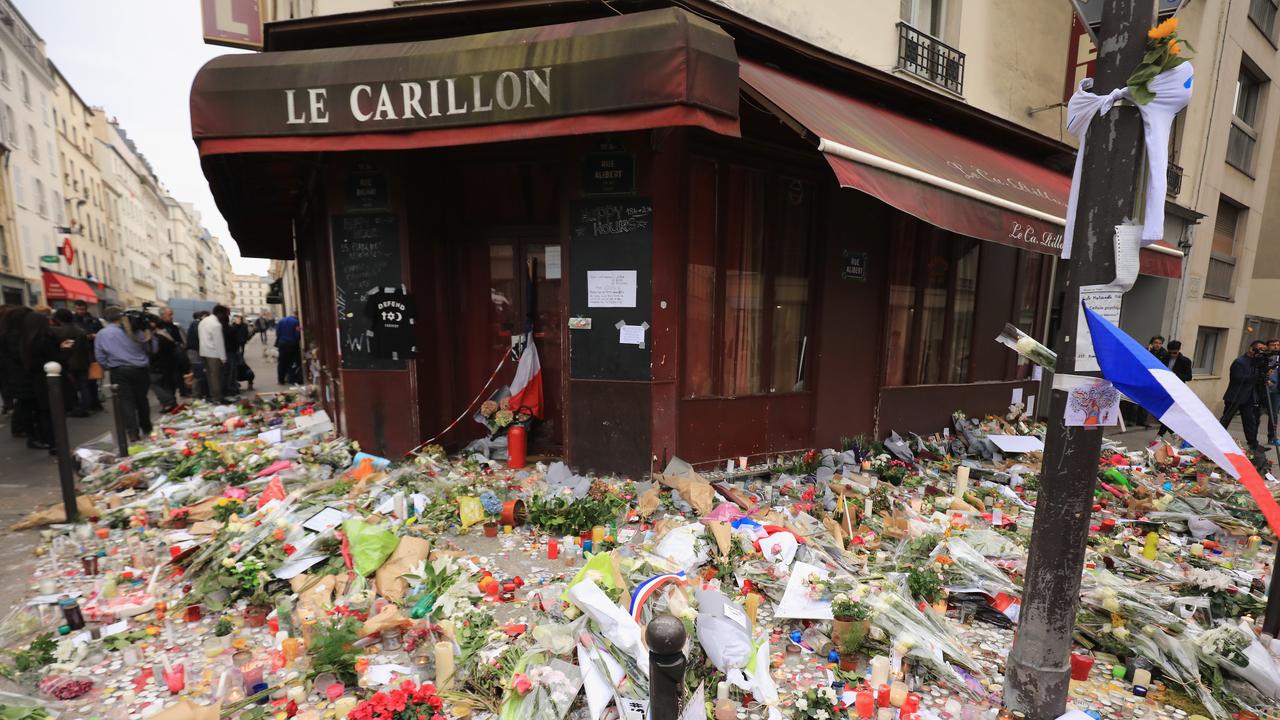 Tributes outside the Le Carillon restaurant.